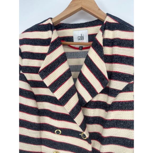 CABI Love Carol Collection #5094 Womens Size 10 Striped Cruise Jacket Nautical - Picture 3 of 8